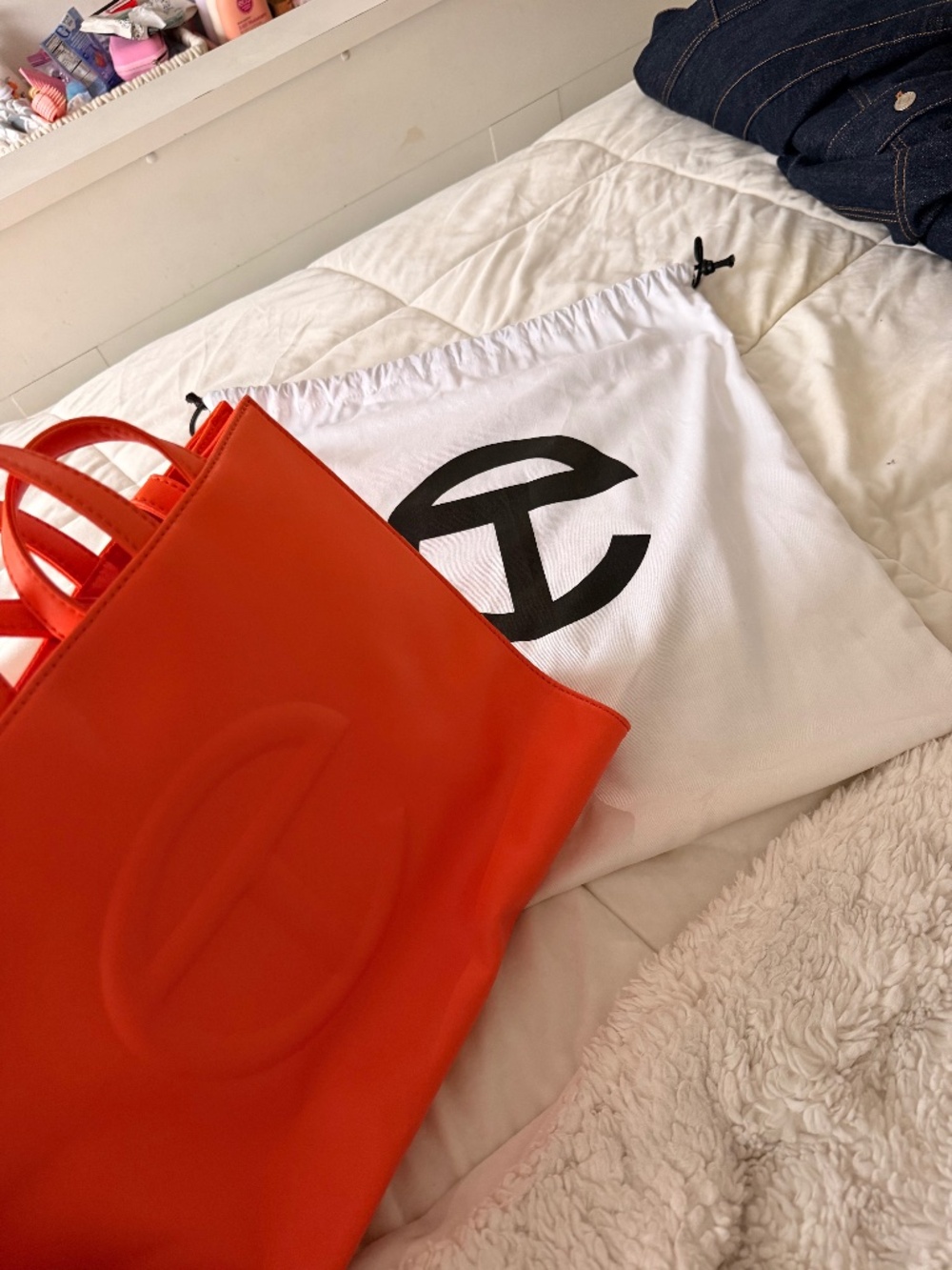 Orange Telfar Shopping Bag